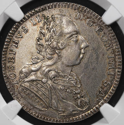 修遠堂世界钱币第八十七期 - NGC AU55 1782年神圣罗马帝国-雷根斯堡自由市景观1/2泰勒银币 大热门品种 无分币价格都已经突破5000了