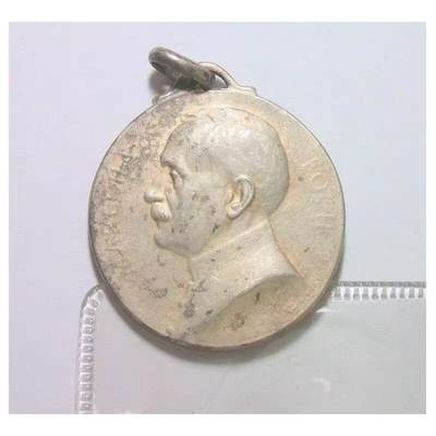法国一战1918年 名将福煦元帅高浮雕精制镀银章 30MM - 法国一战1918年 名将福煦元帅高浮雕精制镀银章 30MM