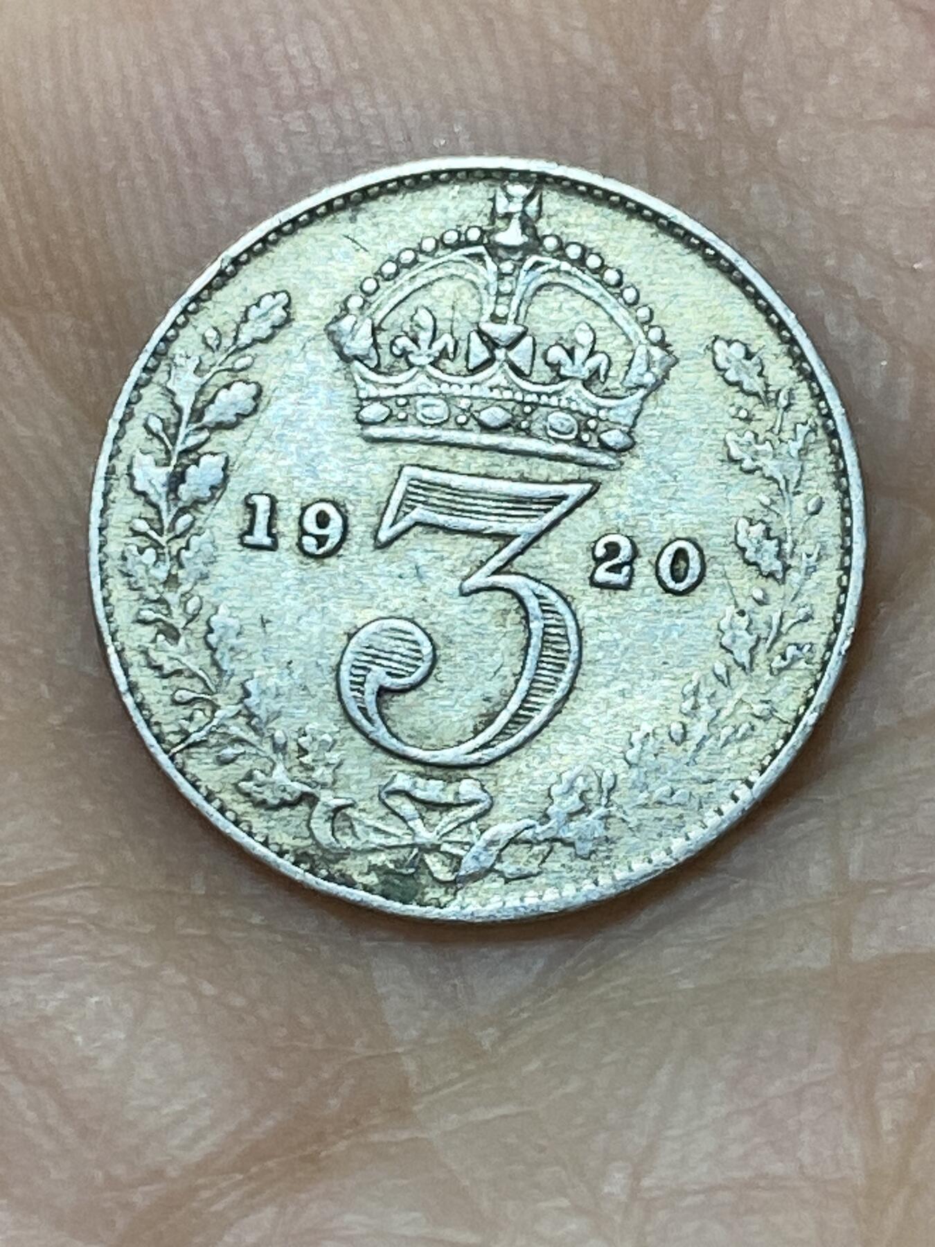 2025年第一百零一场(总第一百二十七场）外国好品散币(免佣金) 英国🇬🇧1920年3便士银币(乔治五世第二版，500银)