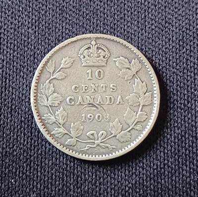 【游宝拍卖】国庆节专场-73期 精品单币 10.4集拍 - 加拿大1903年10分银币 错版-正反面背逆