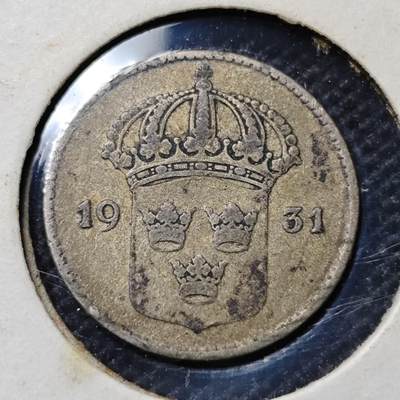 KK钱币收藏小铺 第351场 2月预留时间 周末发货 -  1931瑞典10欧尔银币