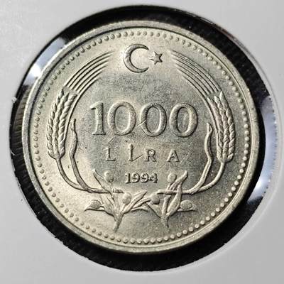 KK钱币收藏小铺 第351场 2月预留时间 周末发货 -  1994土耳其1000里拉 好品