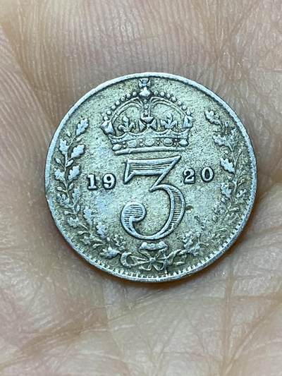 2025年第一百零一场(总第一百二十七场）外国好品散币(免佣金) - 英国🇬🇧1920年3便士银币(乔治五世第二版，500银)