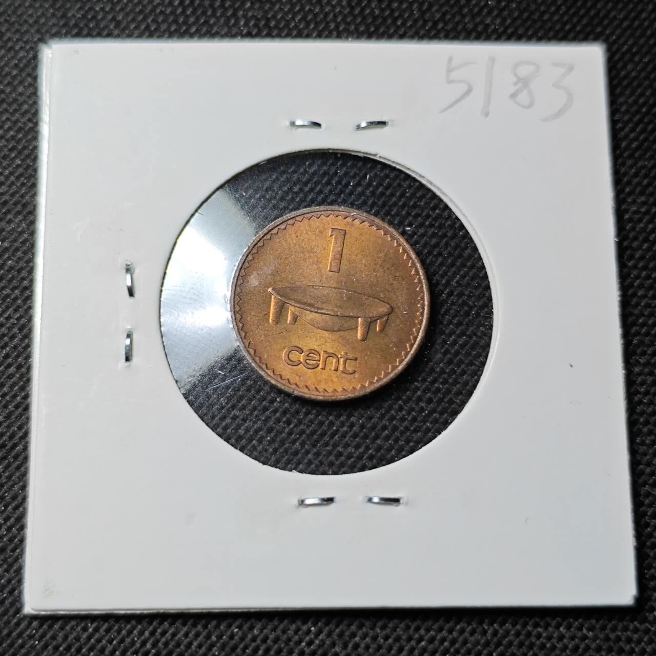 KK钱币收藏小铺 第351场 2月预留时间 周末发货  1987斐济1分 好品