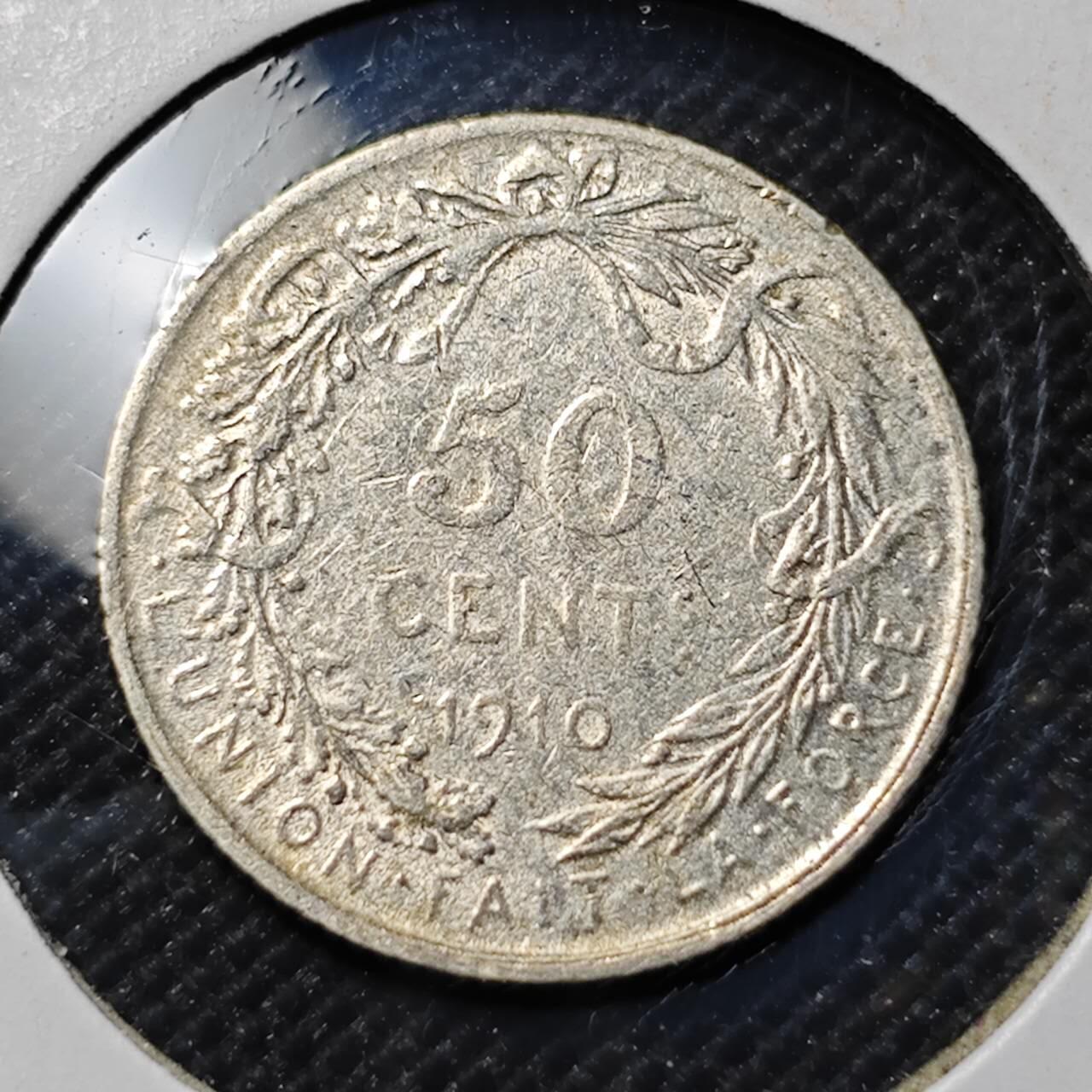 KK钱币收藏小铺 第351场 2月预留时间 周末发货  1910比利时50分银币