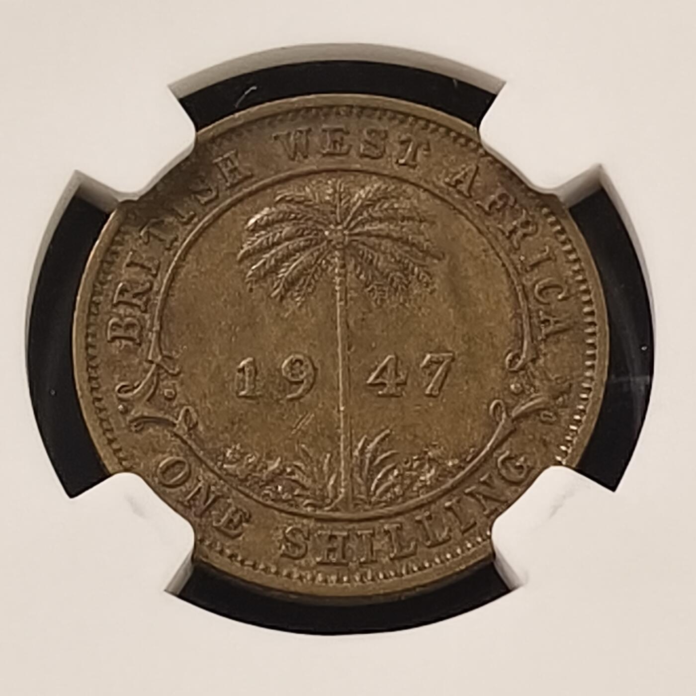 【全场包邮】纯粹捡漏拍465场 英属西非1947年乔治六世1先令套铜币-NGC XF45