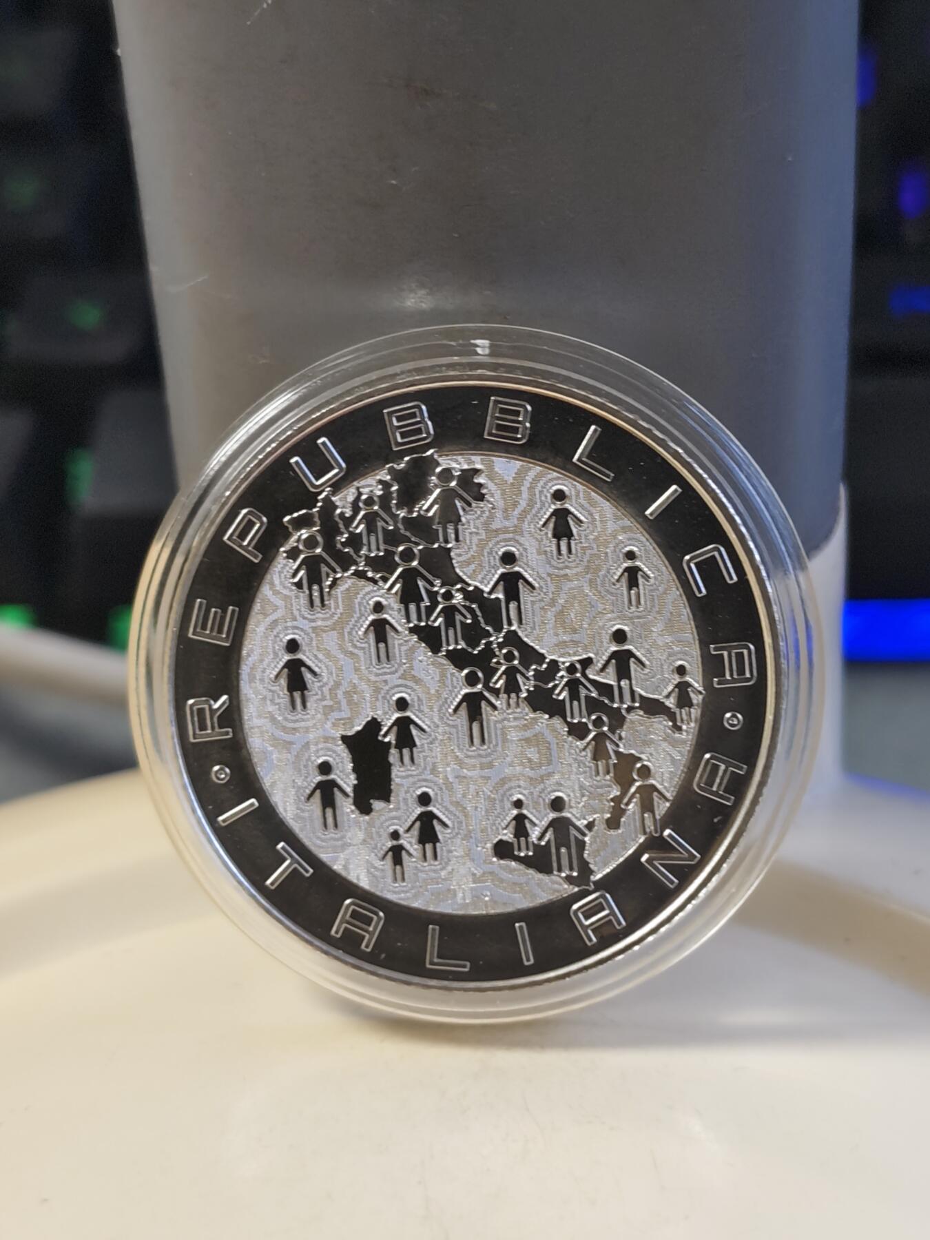 第177期拍卖【长期征集拍品】 意大利2023年人口发展5欧纪念银币，925银，18克，发行4000枚