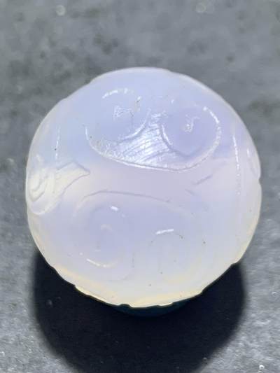 精美稀有紫罗兰高冰荧光润料玛瑙2.0回纹珠一颗， - 精美稀有紫罗兰高冰荧光润料玛瑙2.0回纹珠一颗，