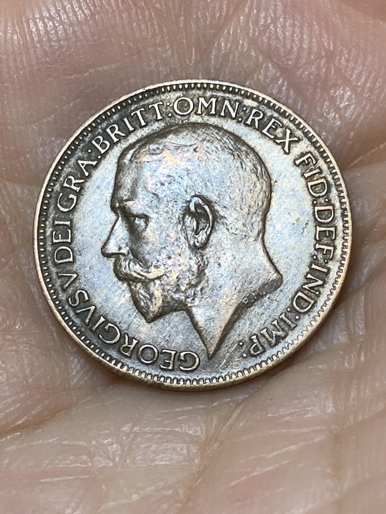 2025年第九十九场(总第一百二十五场）外国好品散币(免佣金) 英国🇬🇧1921年1法新(乔治五世第二版)