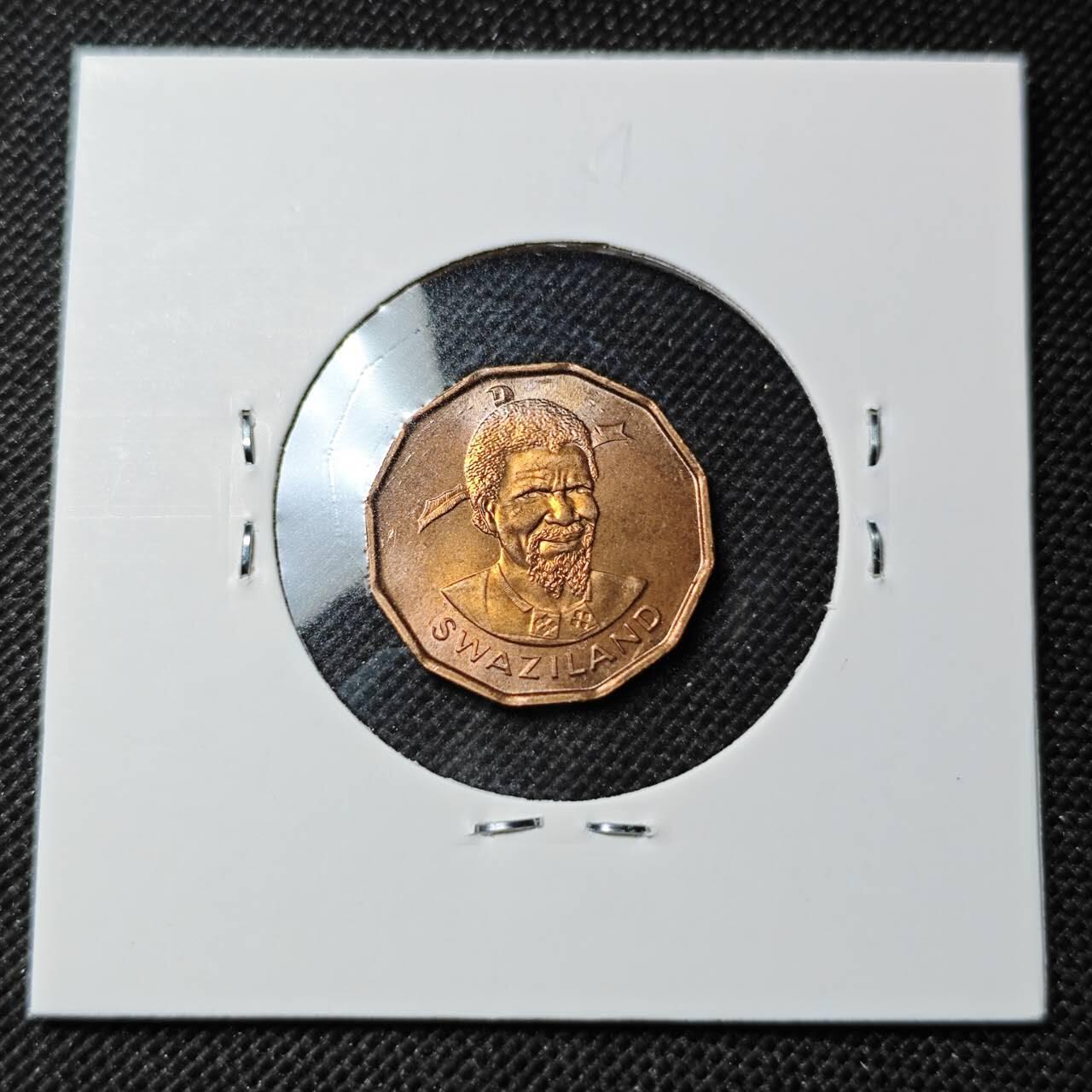 KK钱币收藏小铺 第351场 2月预留时间 周末发货  1974斯威士兰1分铜币 好品