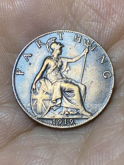 2025年第九十九场(总第一百二十五场）外国好品散币(免佣金) - 英国🇬🇧1919年1法新(乔治五世第二版)