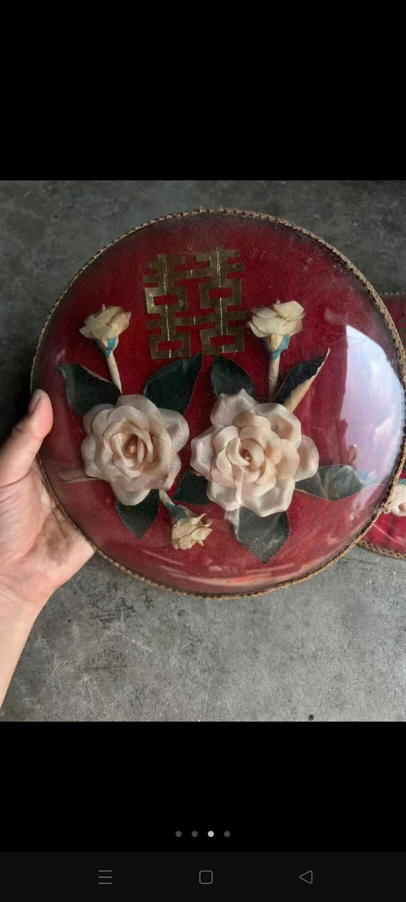 下乡收到的喜字摆件一对，品相如图，保存完整