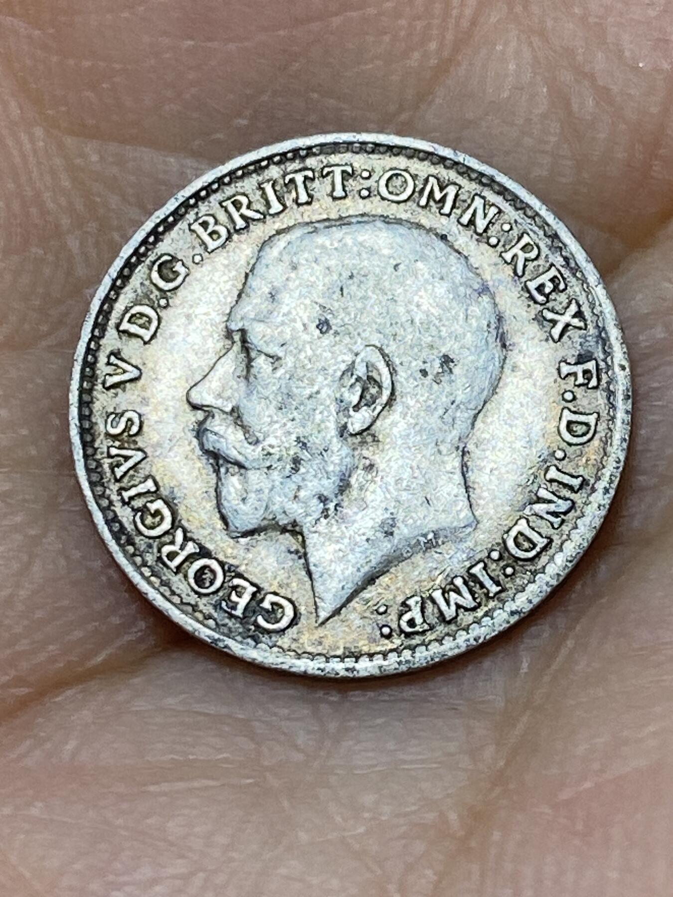 2025年第一百零一场(总第一百二十七场）外国好品散币(免佣金) 英国🇬🇧1919年3便士银币(乔治五世第一版，925高银)