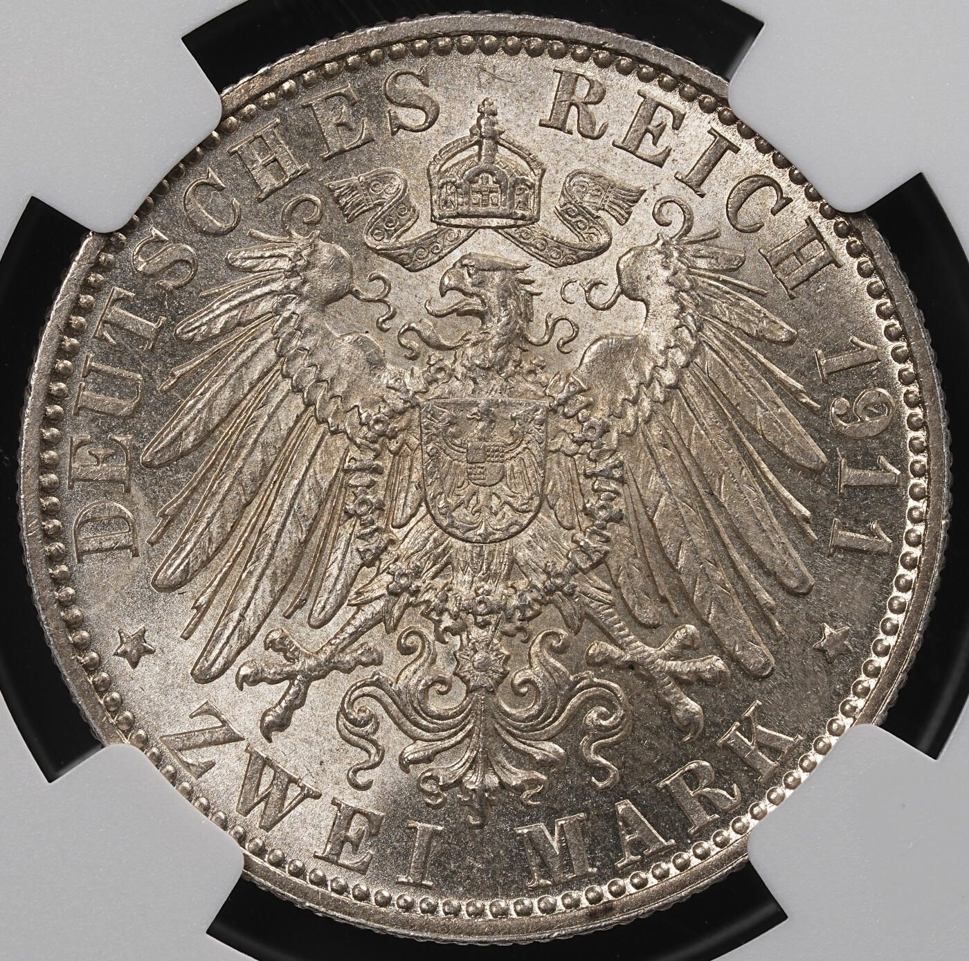 修遠堂世界钱币第八十七期 NGC MS64 1911年巴伐利亚摄政王90大寿纪念2马克银币