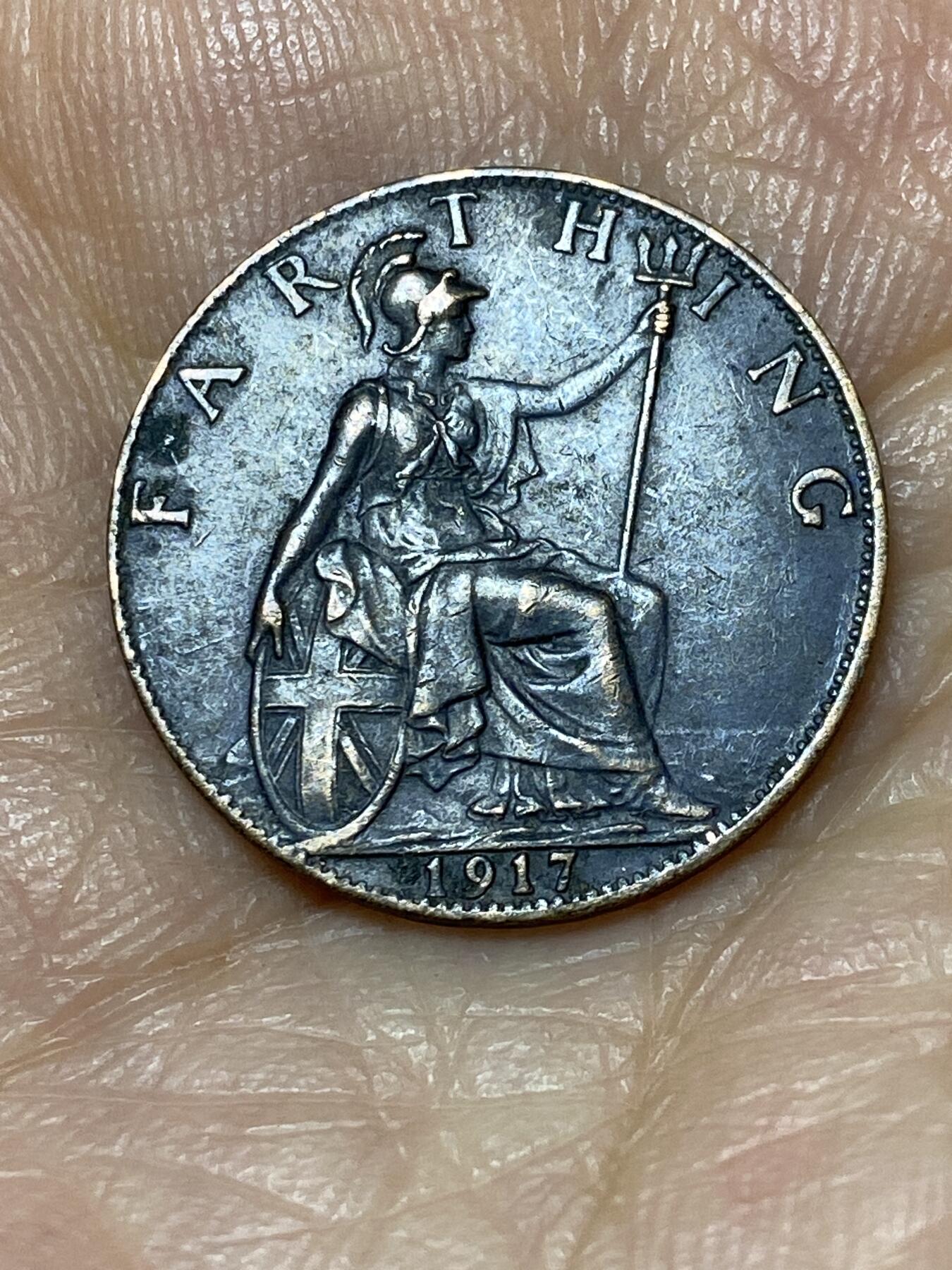 2025年第九十九场(总第一百二十五场）外国好品散币(免佣金) 英国🇬🇧1917年1法新(乔治五世第一版)