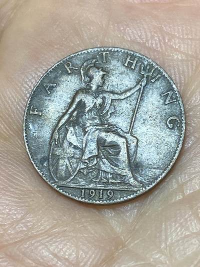 2025年第九十九场(总第一百二十五场）外国好品散币(免佣金) - 英国🇬🇧1919年1法新(乔治五世第二版)