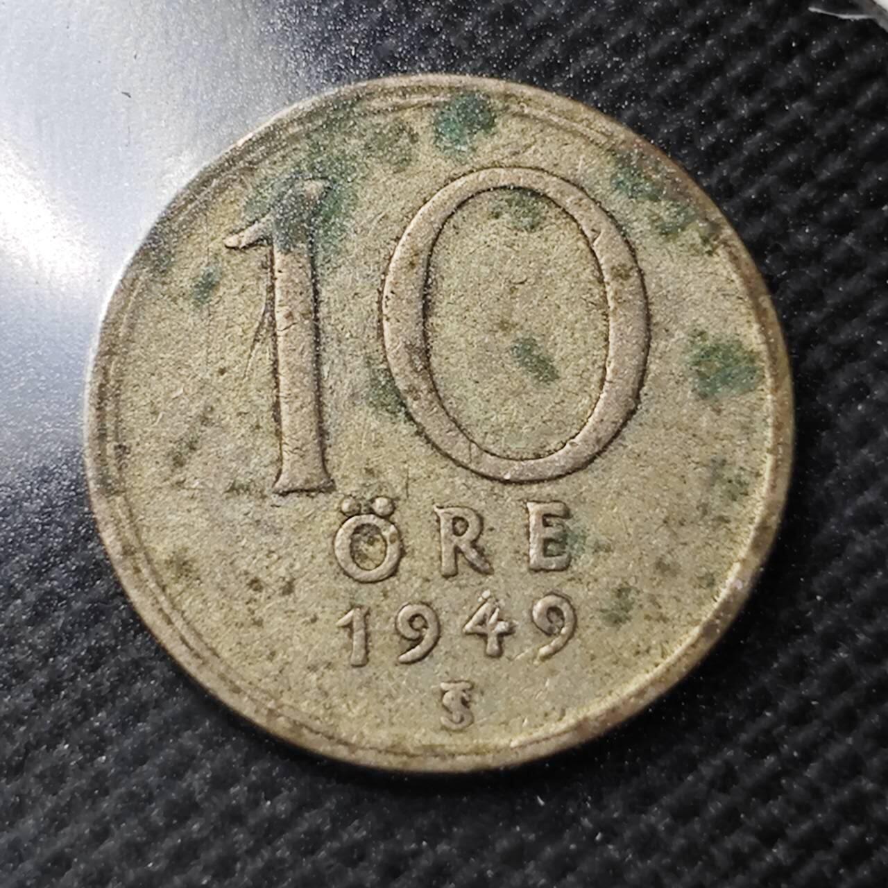 KK钱币收藏小铺 第351场 2月预留时间 周末发货  1949瑞典10欧尔银币