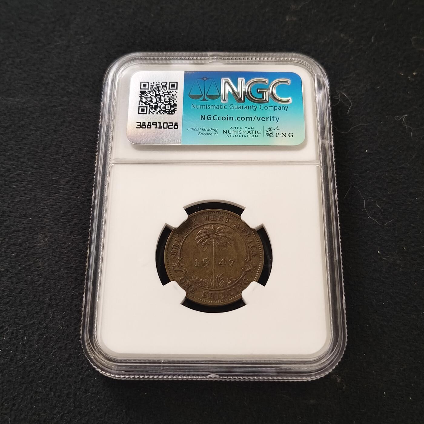 【全场包邮】纯粹捡漏拍465场 英属西非1947年乔治六世1先令套铜币-NGC XF45
