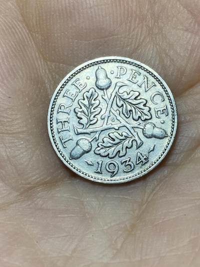 2025年第一百零一场(总第一百二十七场）外国好品散币(免佣金) - 英国🇬🇧1934年3便士银币(乔治五世第四版，500银)
