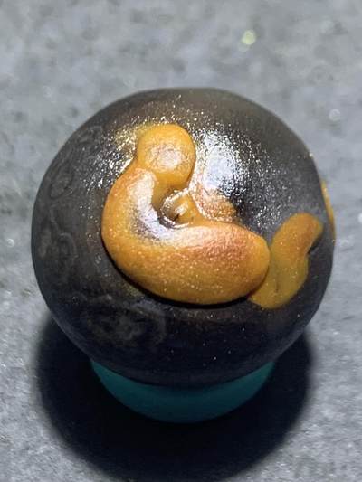 精美亚光战国红玛瑙手工俏色巧雕无相佛如意圆珠一个， - 精美亚光战国红玛瑙手工俏色巧雕无相佛如意圆珠一个，