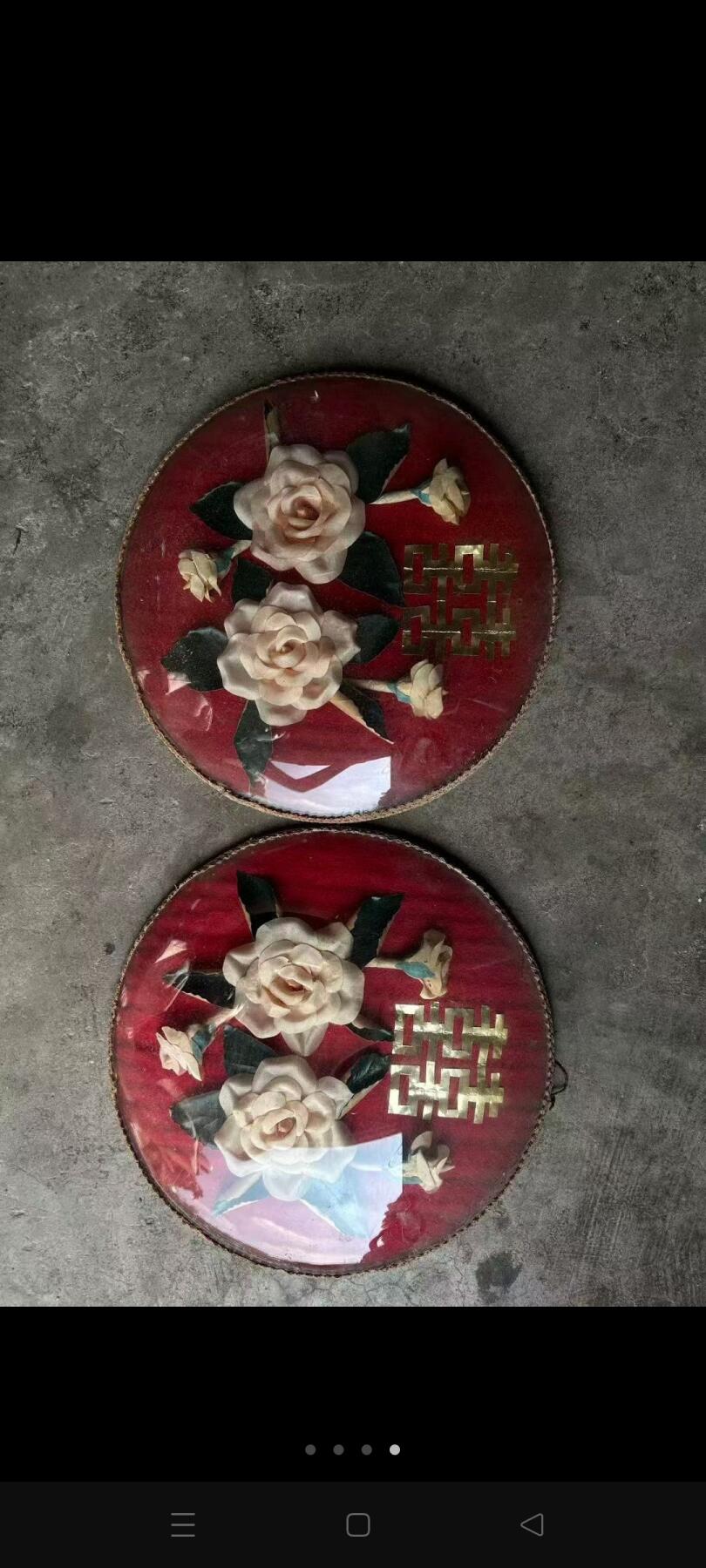 下乡收到的喜字摆件一对，品相如图，保存完整