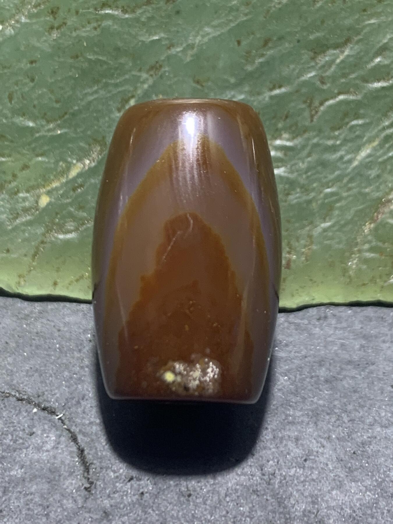 高玉化天眼缠丝玛瑙通货随形桶珠一颗