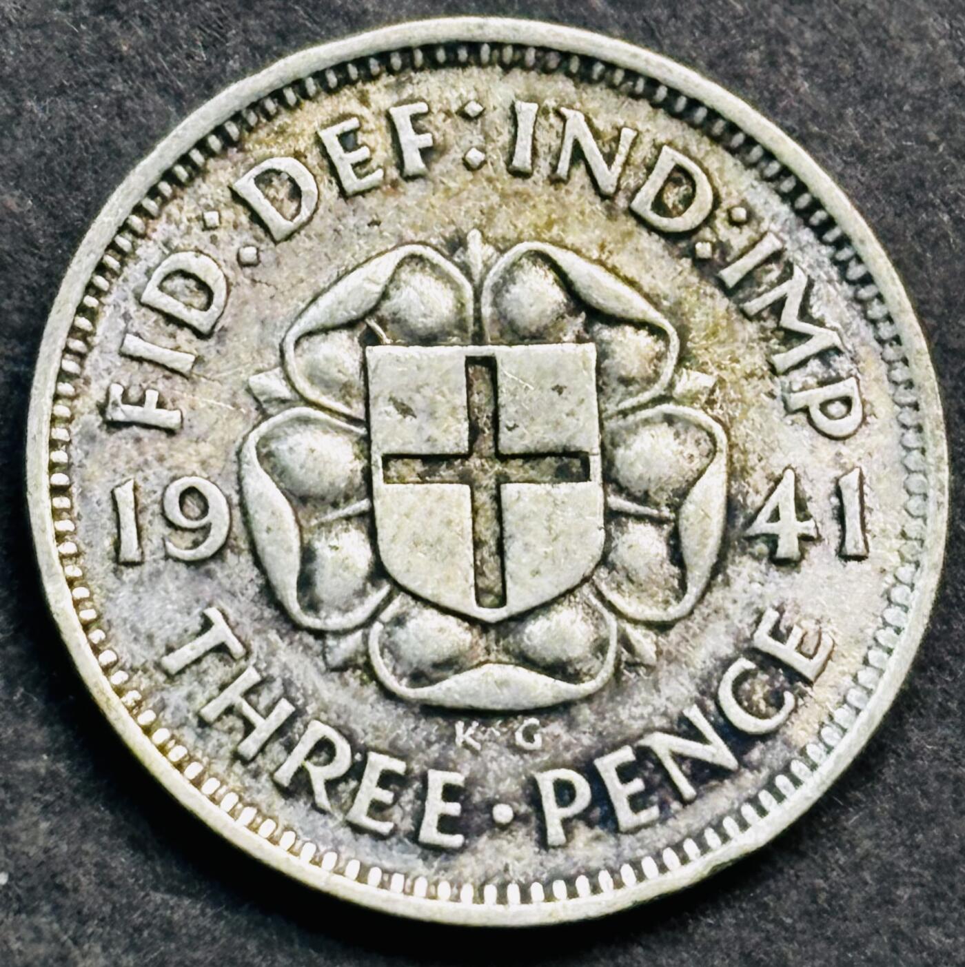 文馨钱币收藏第 274 场，批量银币，散币场 长期接收代拍品 1941 年英国乔治六世 3 便士银币，第一版 500 银