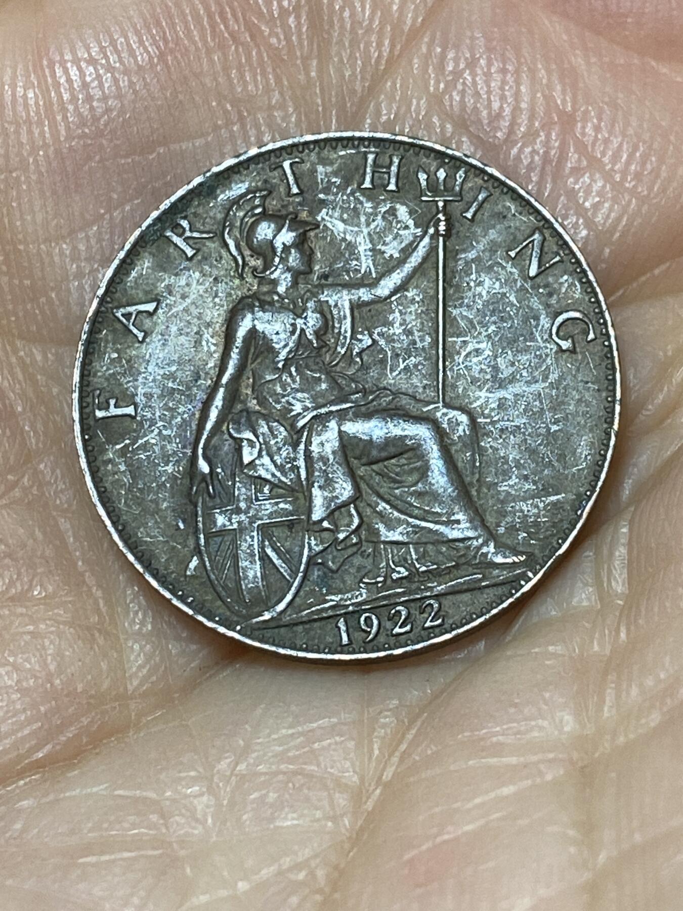 2025年第九十九场(总第一百二十五场）外国好品散币(免佣金) 英国🇬🇧1922年1法新(乔治五世第二版)