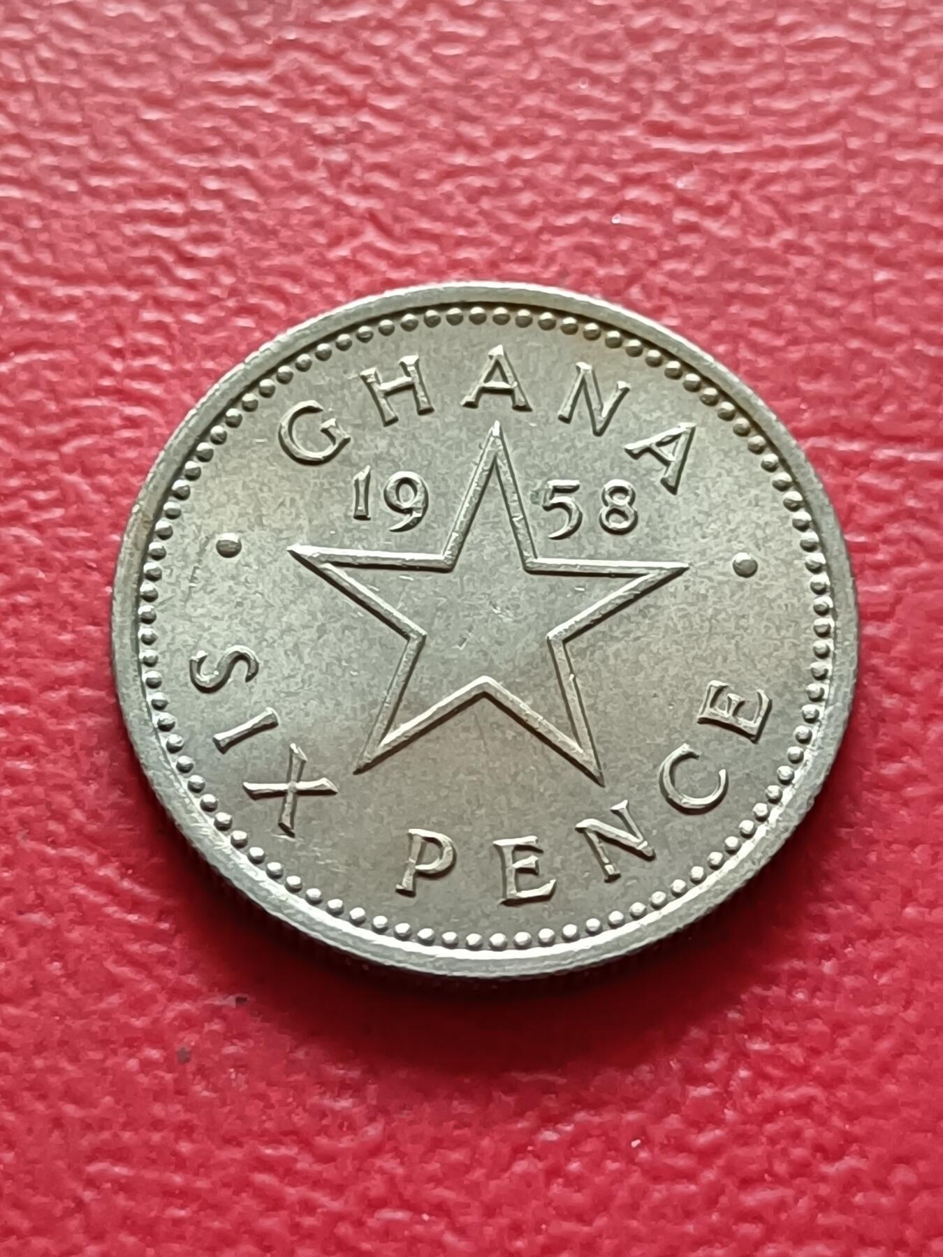 【云涧收藏】第六十七场 加纳1958年6便士，未流通美品