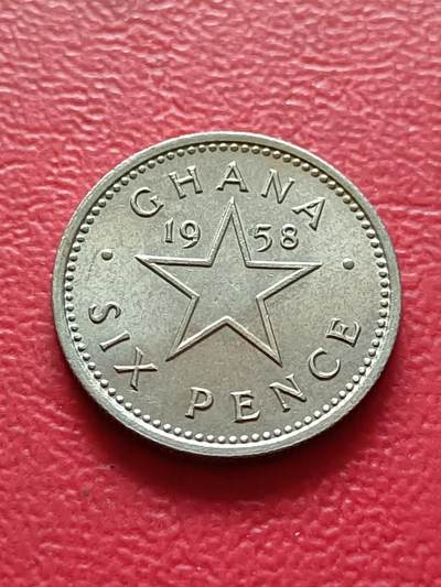 【云涧收藏】第六十七场 - 加纳1958年6便士，未流通美品