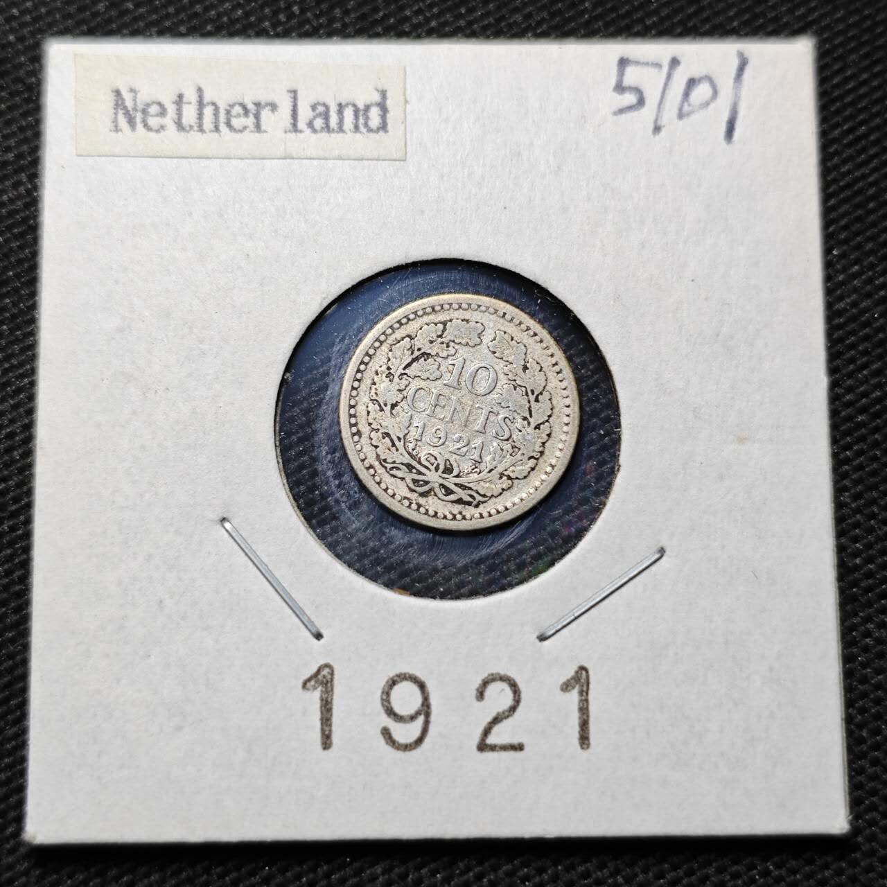 KK钱币收藏小铺 第351场 2月预留时间 周末发货  1921荷兰10分银币