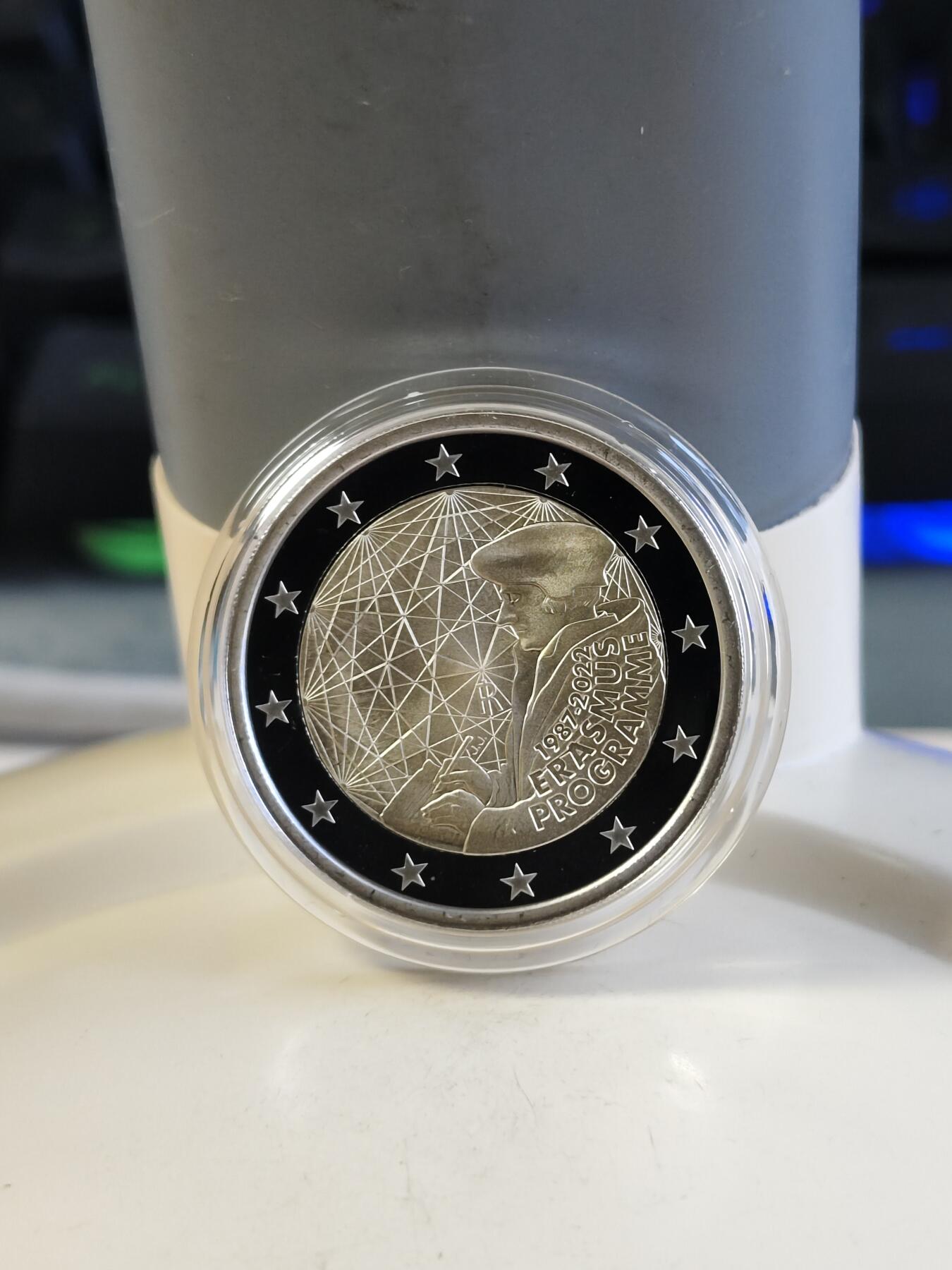 第177期拍卖【长期征集拍品】 意大利2022年伊拉斯谟计划35周年精制纪念币，发行10000枚