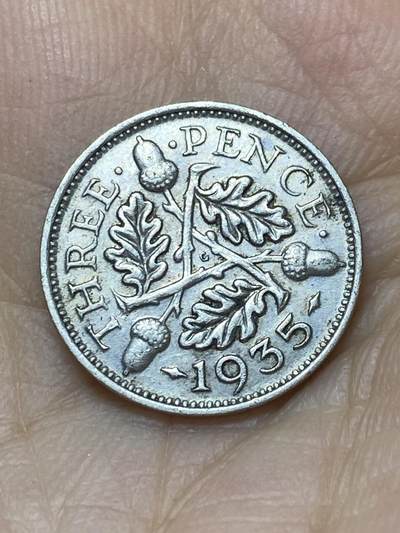 2025年第一百零一场(总第一百二十七场）外国好品散币(免佣金) - 英国🇬🇧1935年3便士银币(乔治五世第四版，500银)