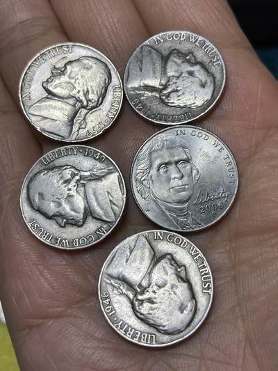 2025年第九十九场(总第一百二十五场）外国好品散币(免佣金) - 美国🇺🇸5分5枚：1946年48年49年59年2006年