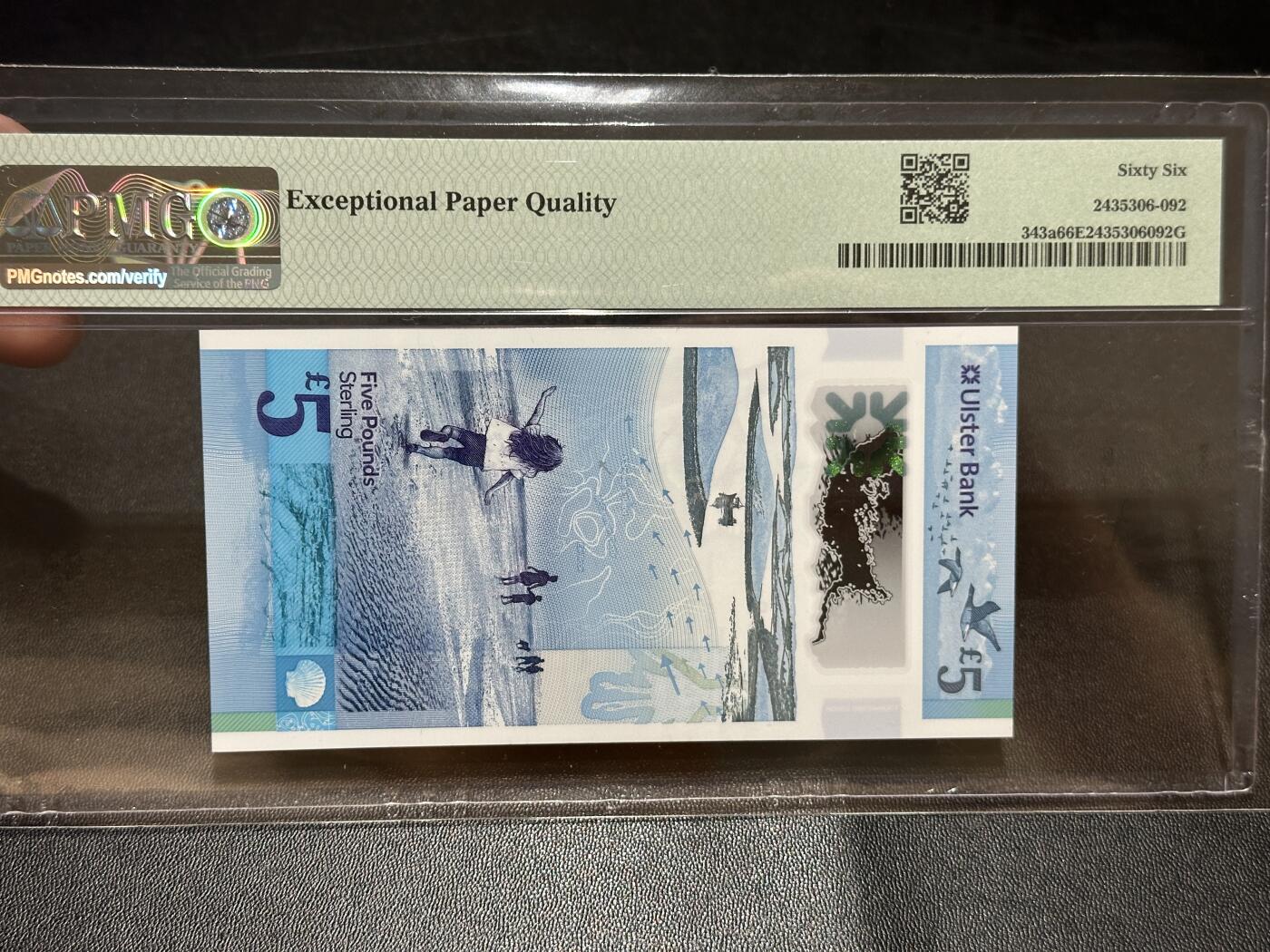 《外钞收藏家》第五百七十二期（畅拍场）（本平台长期征集拍品、欢迎藏友们联系合作） 2018年北爱尔兰5镑 PMG66 首发AA冠