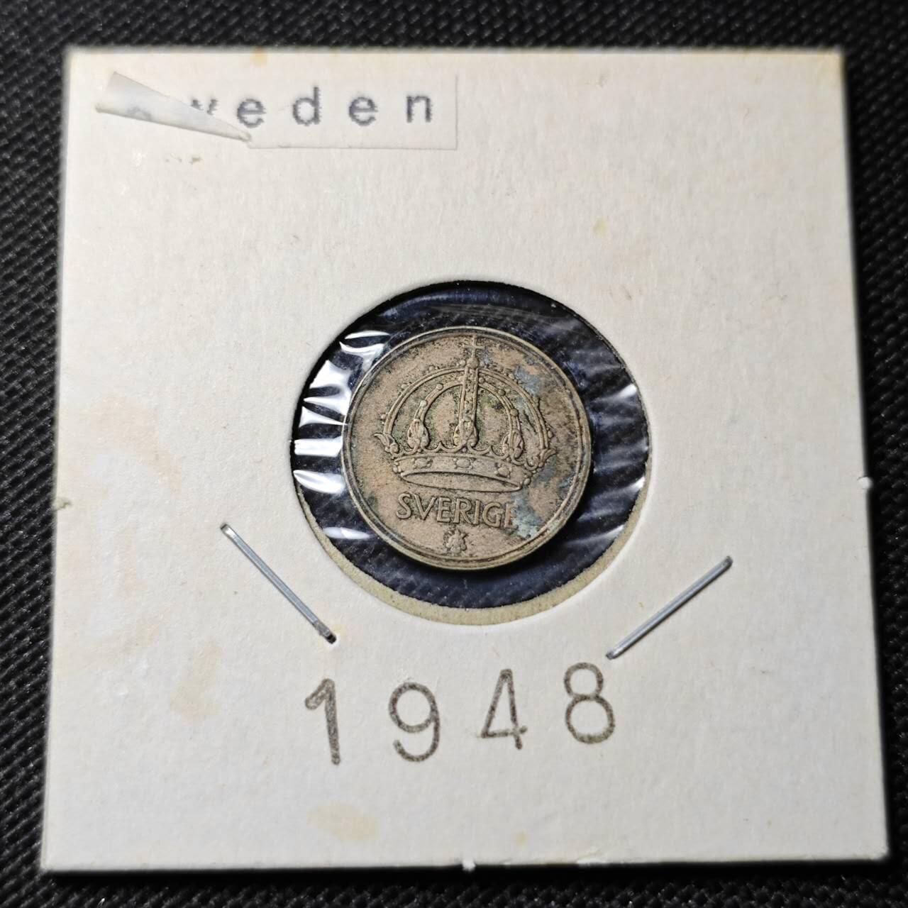 KK钱币收藏小铺 第351场 2月预留时间 周末发货  1948瑞典10欧尔银币
