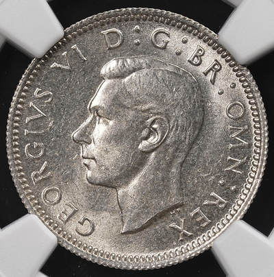 修遠堂世界钱币第八十七期 - NGC MS64 1946年英国6便士银币