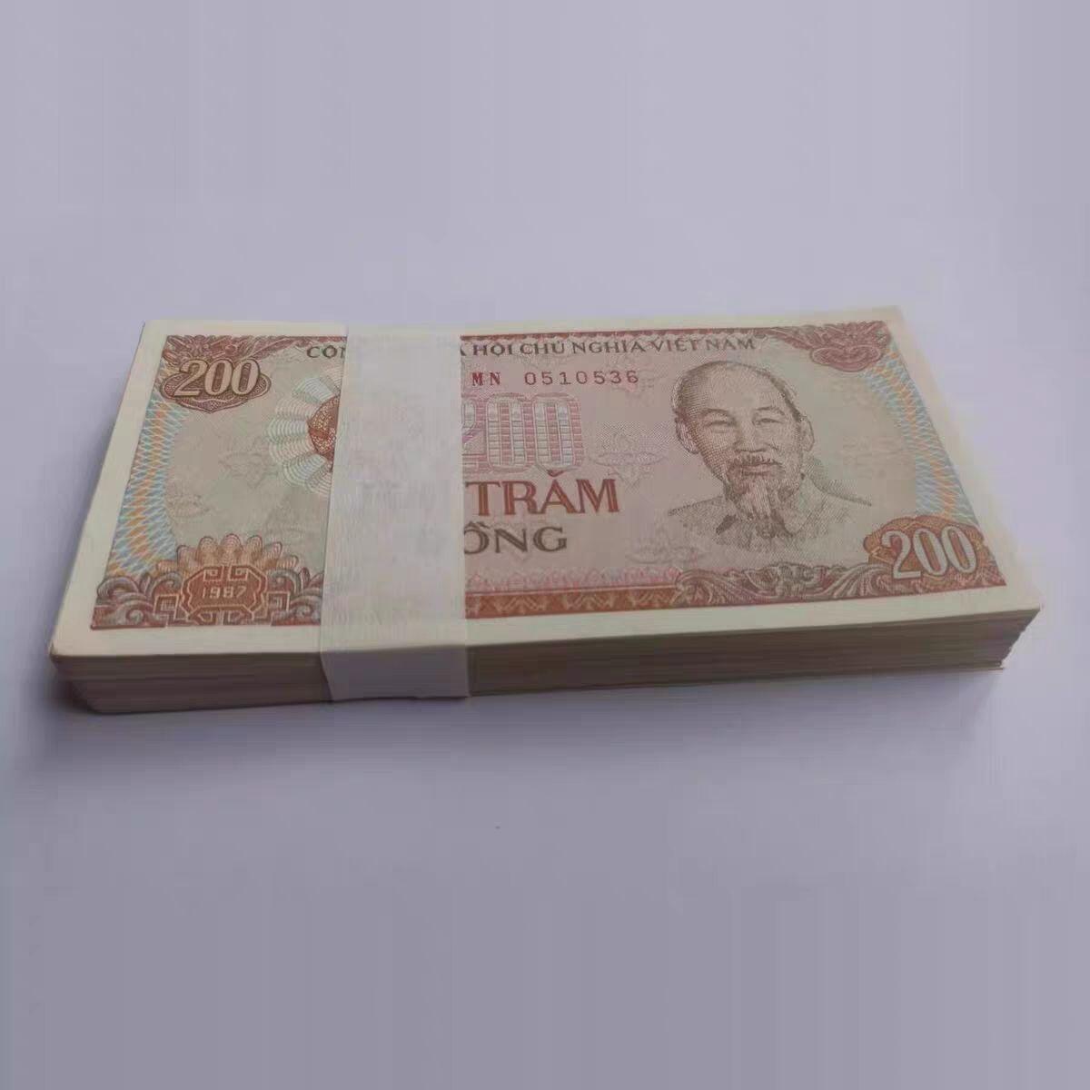 江南站03纸币专场 非全新保真越南200盾纸币 100张 8-9品
