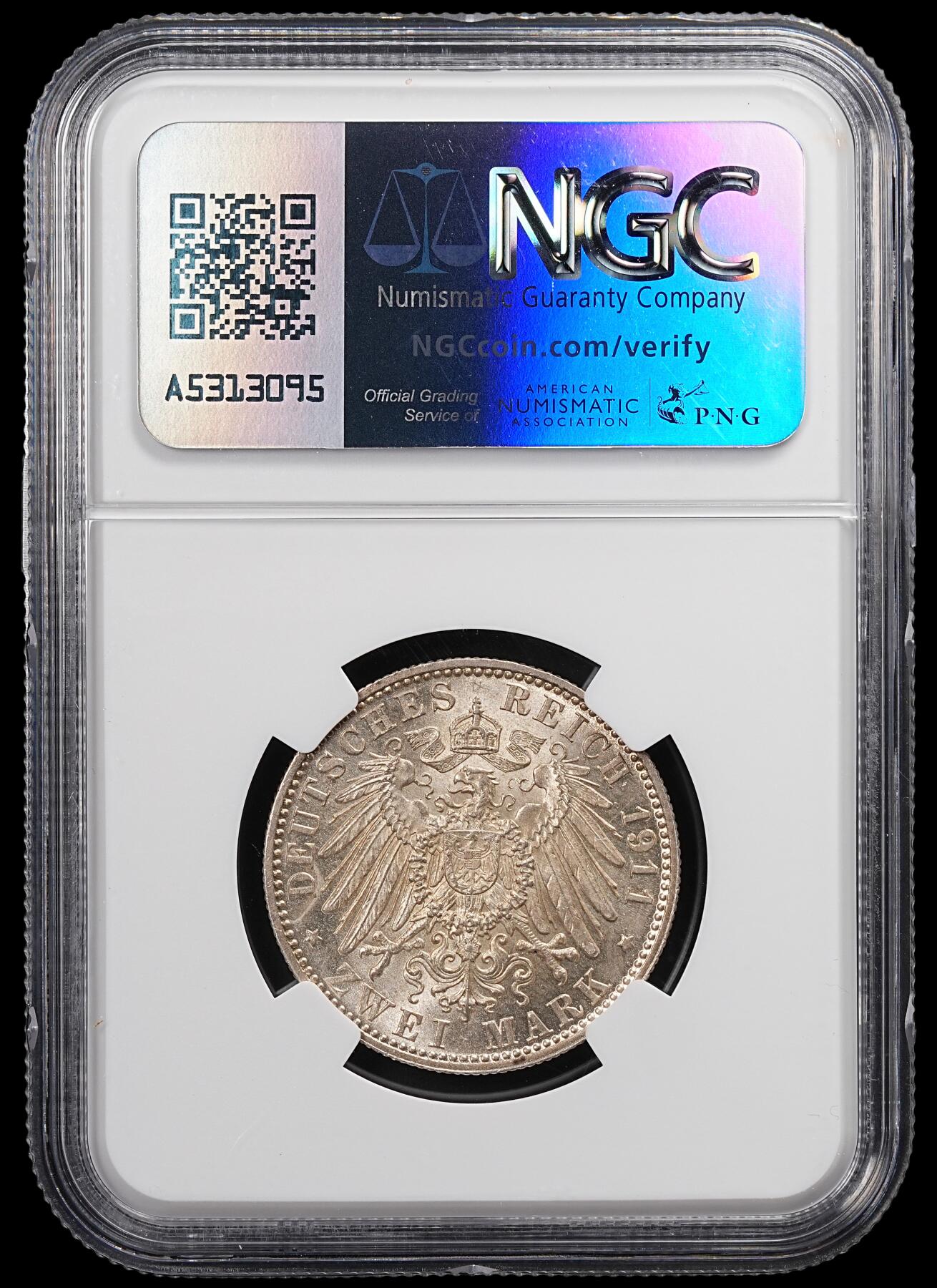 修遠堂世界钱币第八十七期 NGC MS64 1911年巴伐利亚摄政王90大寿纪念2马克银币