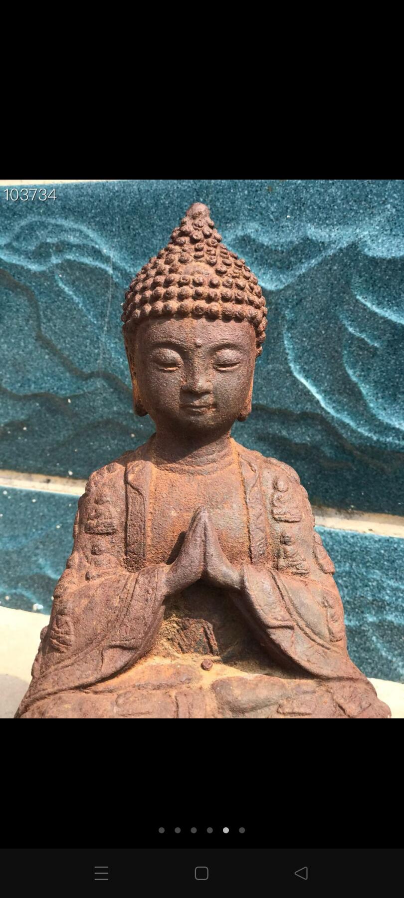 拆迁收来的老铁佛，开脸慈祥，适合收藏居家供奉，待有缘人请