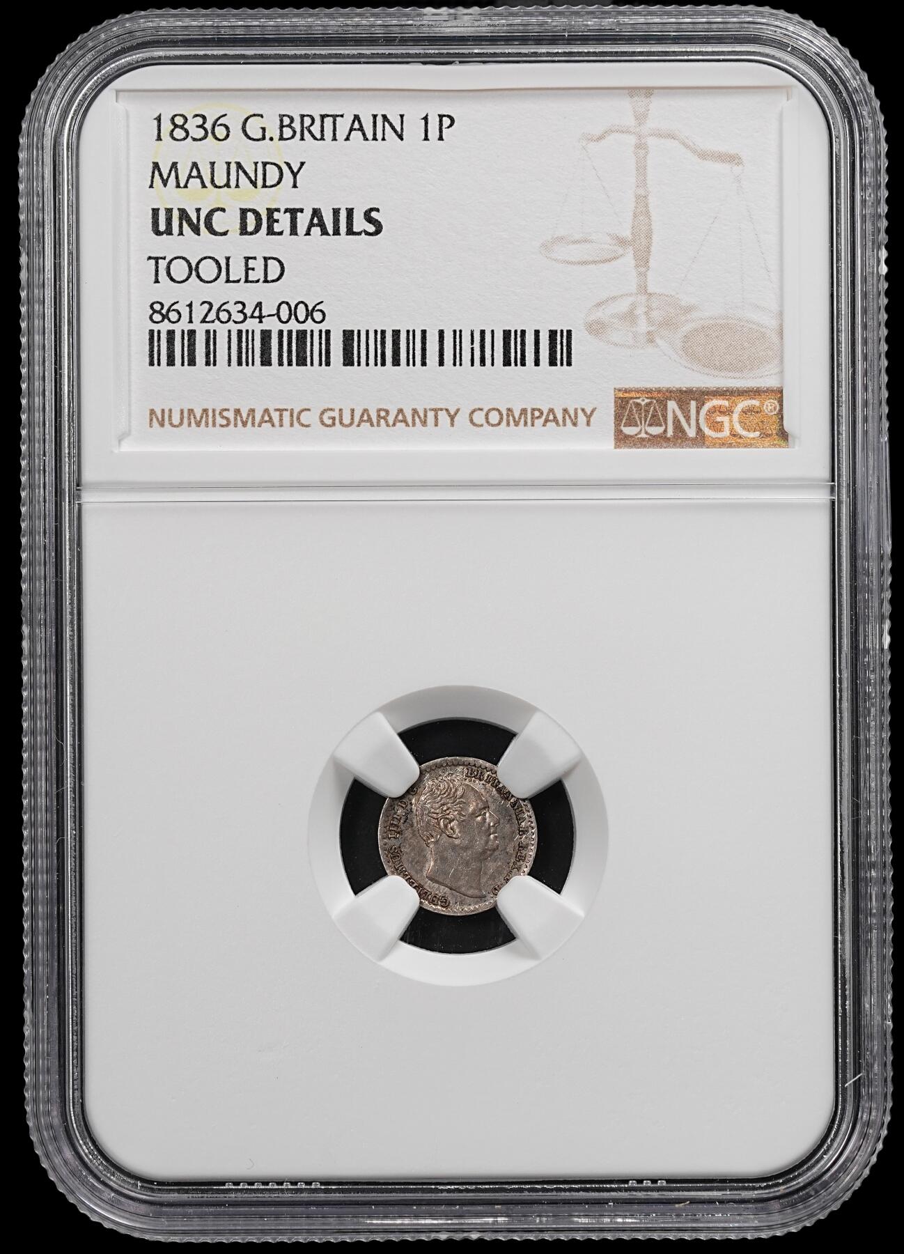 修遠堂世界钱币第八十七期 NGC UNCD 1836年英国1便士银币 濯足币