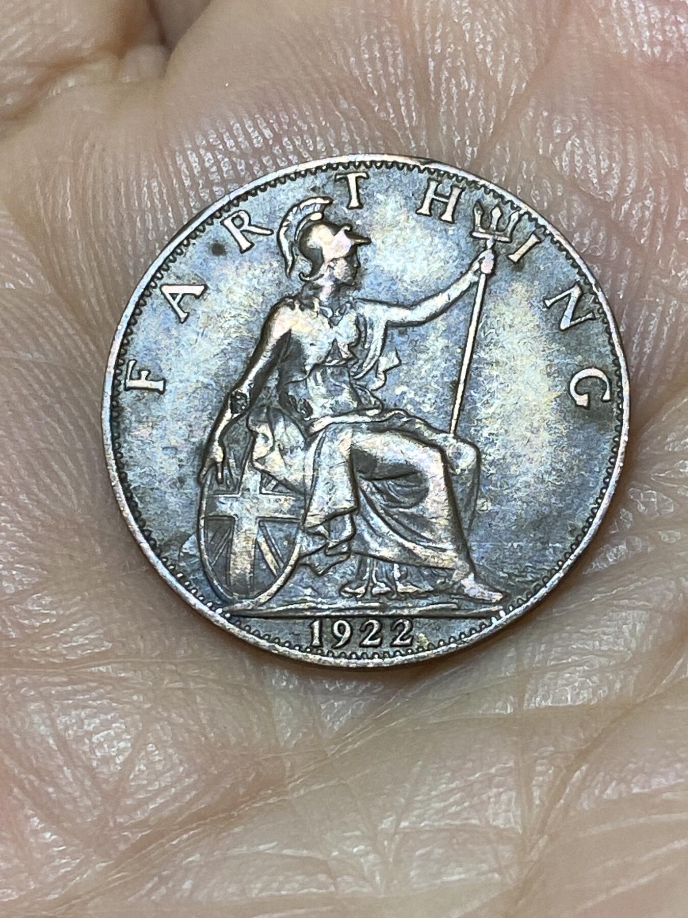 2025年第九十九场(总第一百二十五场）外国好品散币(免佣金) 英国🇬🇧1922年1法新(乔治五世第二版)