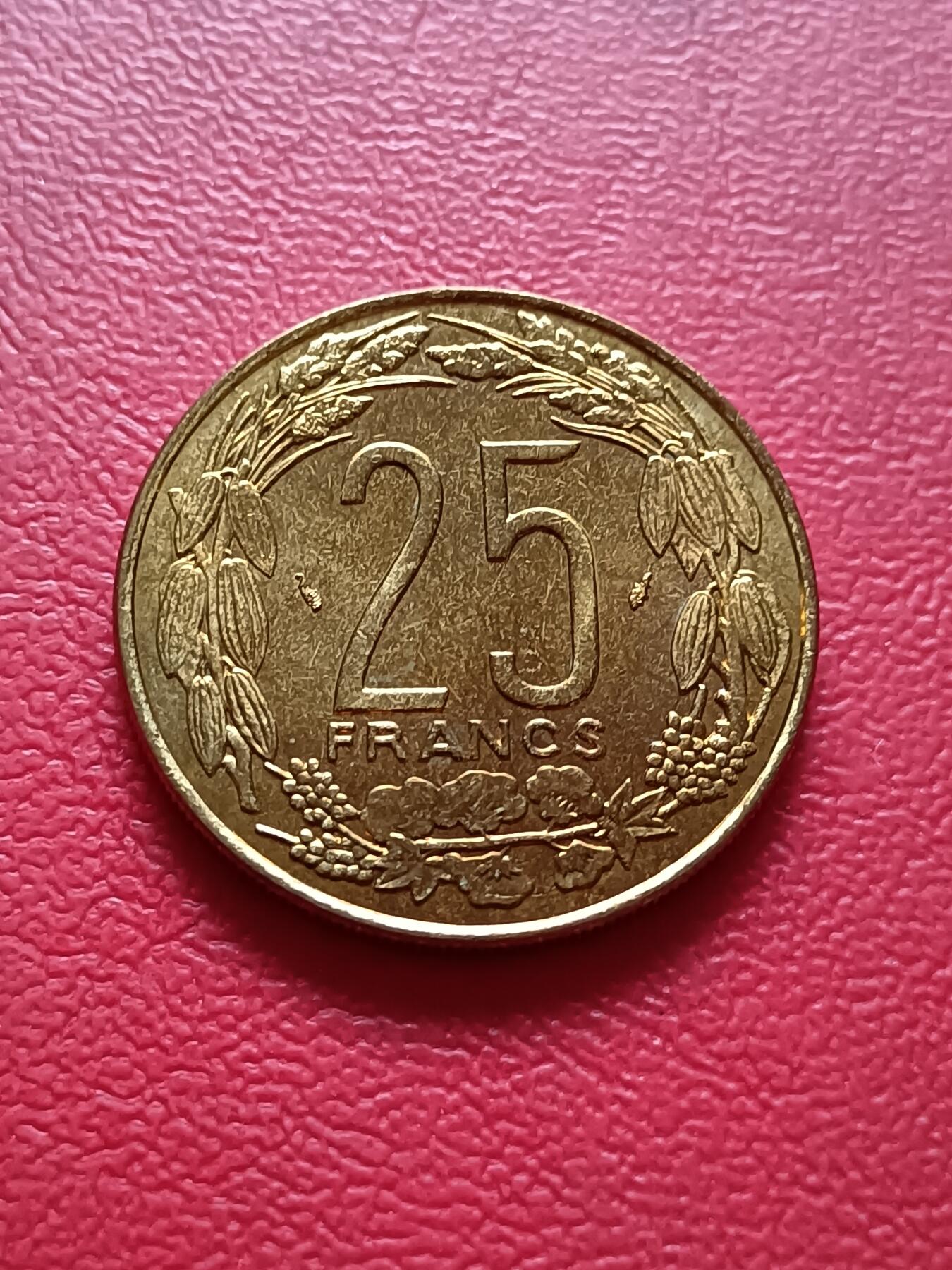 【云涧收藏】第六十七场 中非1978年25法朗，UNC