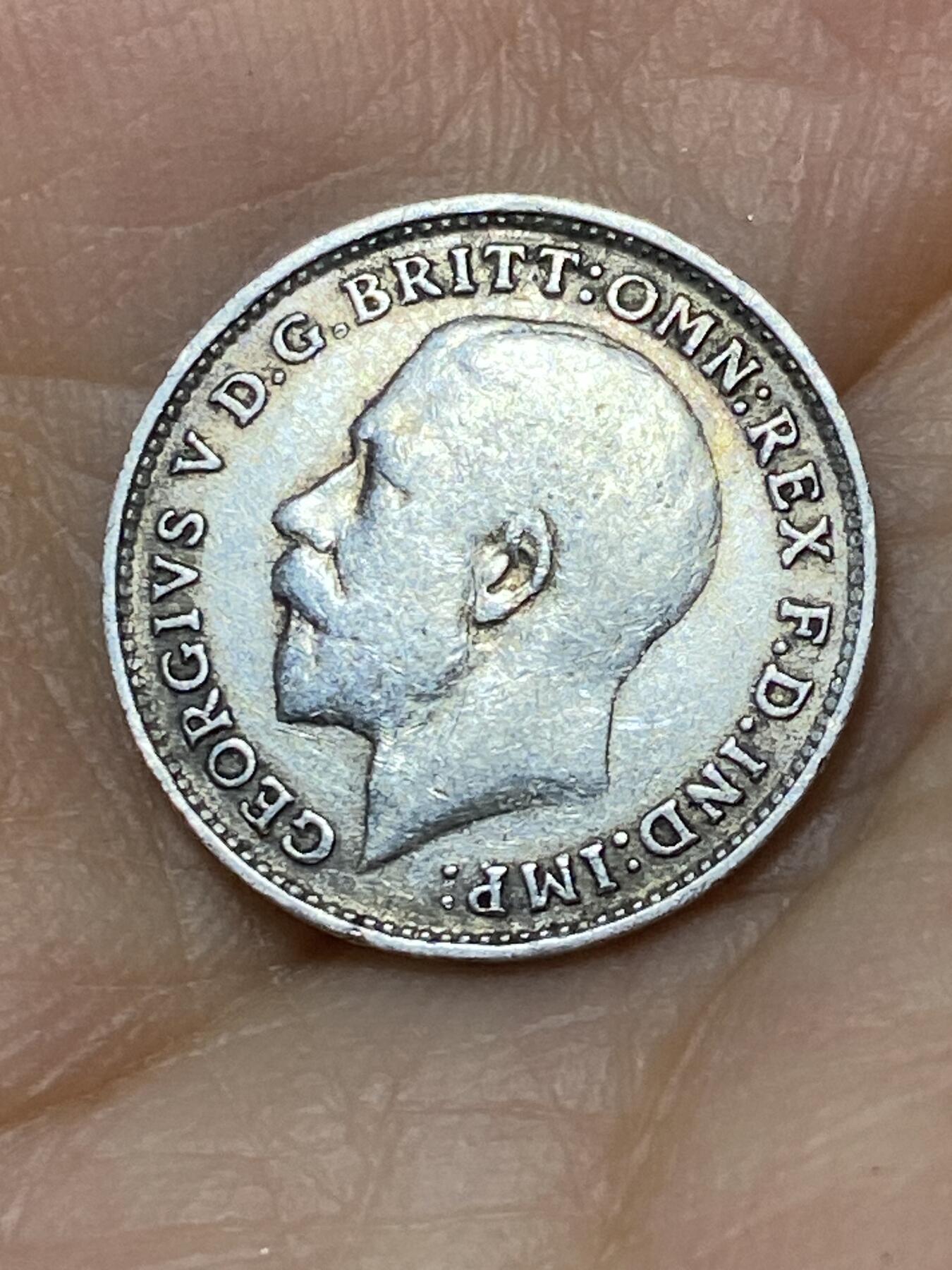 2025年第一百零一场(总第一百二十七场）外国好品散币(免佣金) 英国🇬🇧1916年3便士银币(乔治五世第一版，925高银)