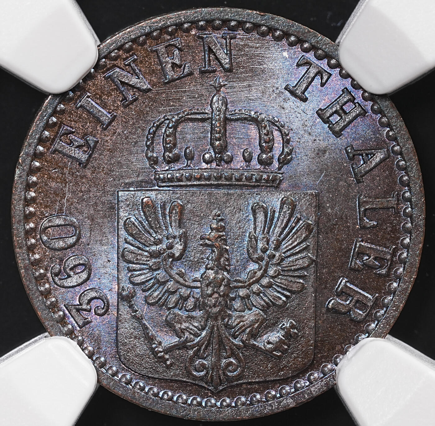 修遠堂世界钱币第八十七期 NGC MS64BN 1871年普鲁士1芬尼铜币