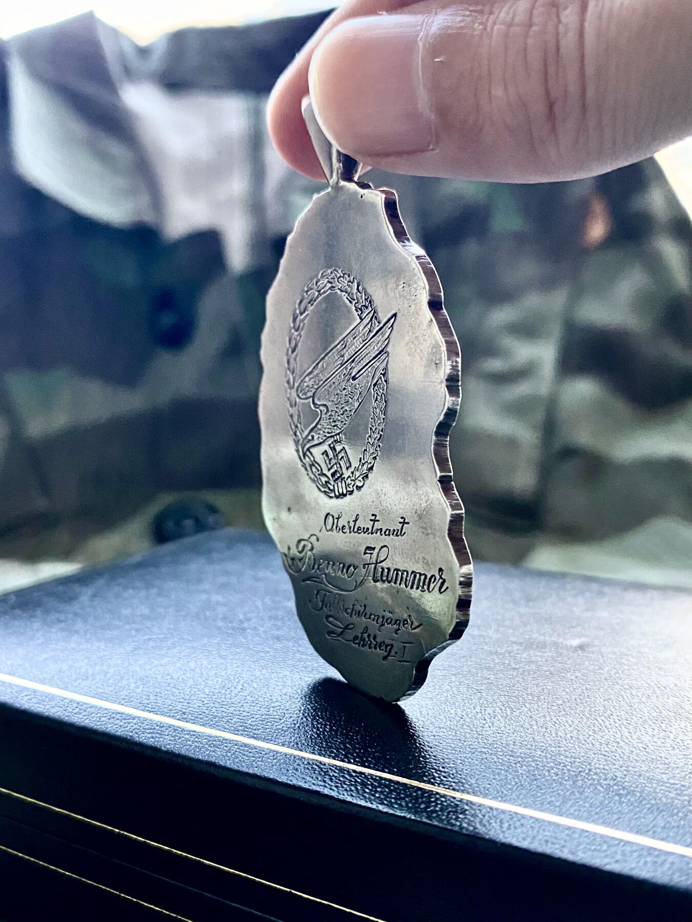 「绿魔」德国空军伞兵中尉925纯银大号“狗牌”