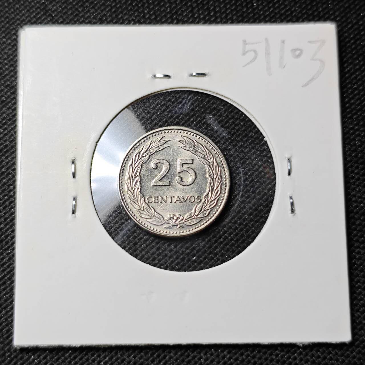KK钱币收藏小铺 第351场 2月预留时间 周末发货 1973萨尔瓦多25分 