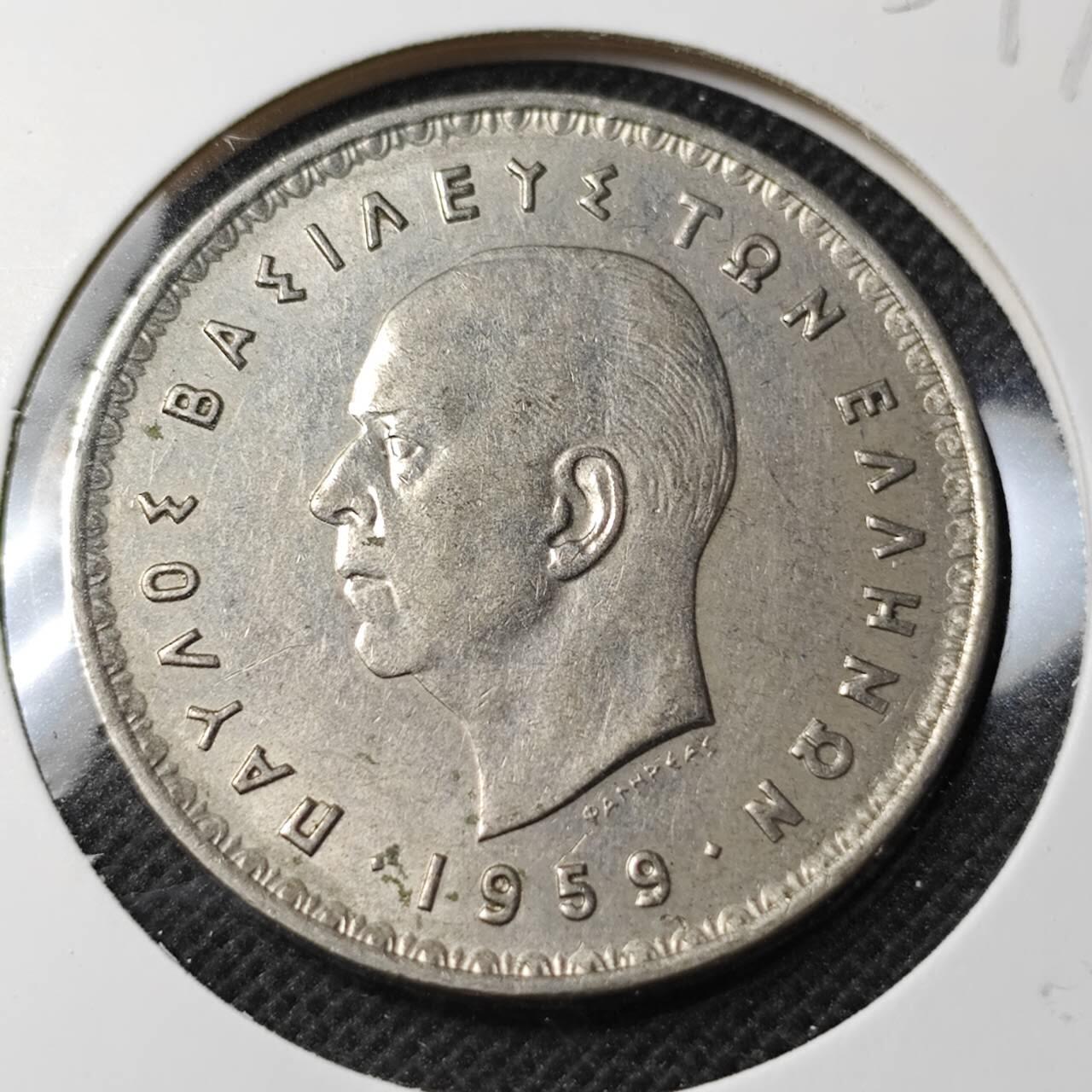 KK钱币收藏小铺 第351场 2月预留时间 周末发货 1959希腊10德拉克马 