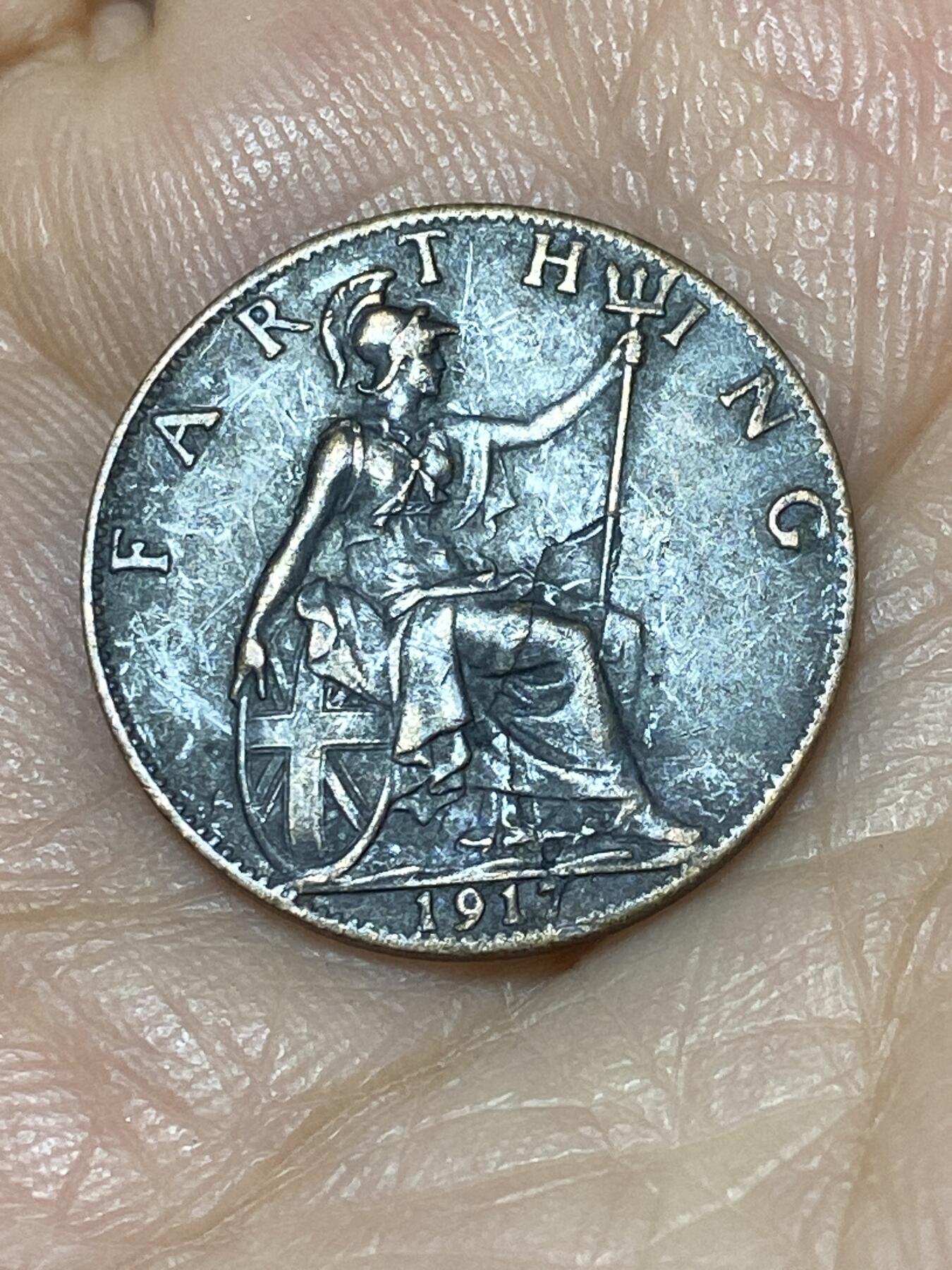 2025年第九十九场(总第一百二十五场）外国好品散币(免佣金) 英国🇬🇧1917年1法新(乔治五世第一版)