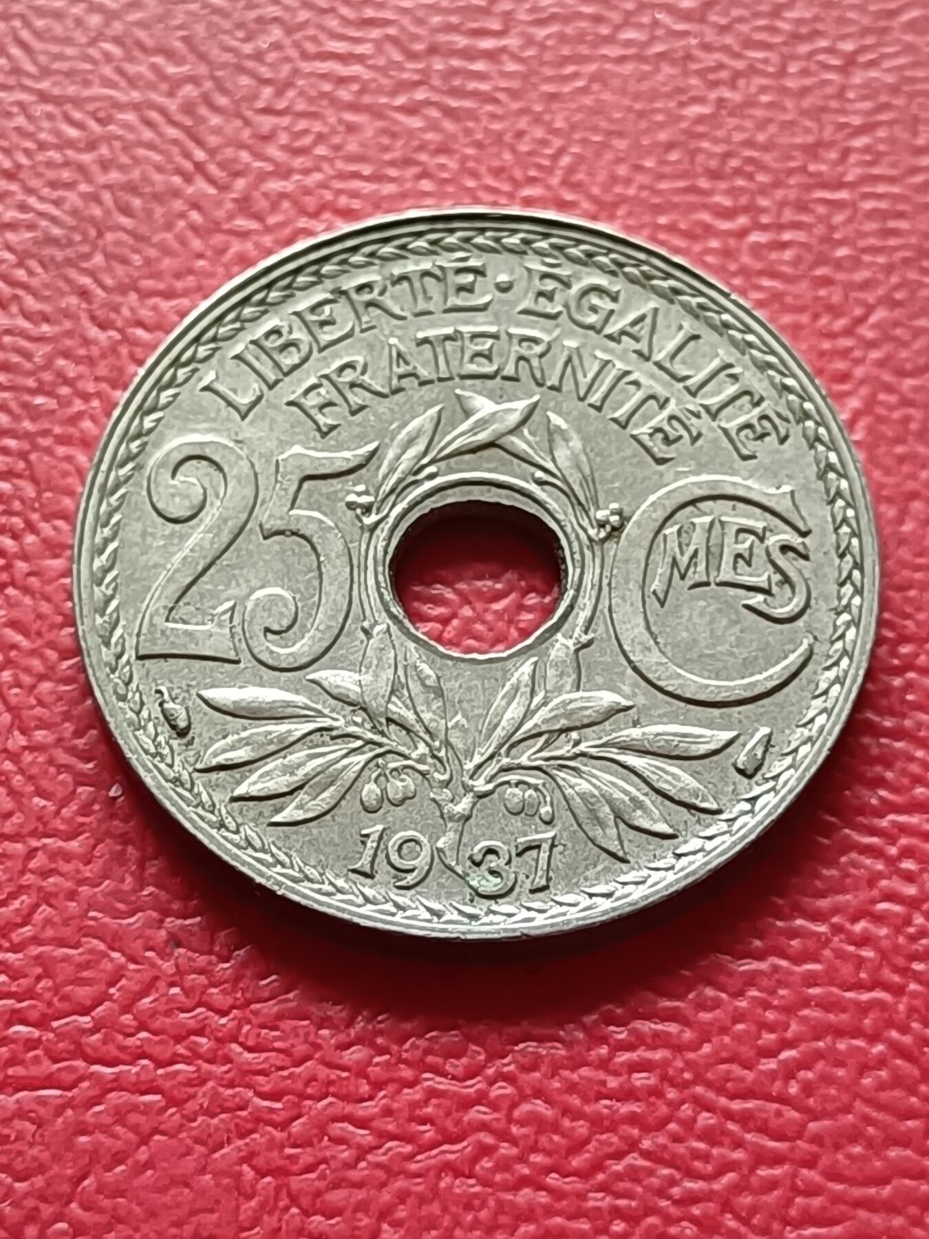 【云涧收藏】第六十七场 法国1937年25生丁